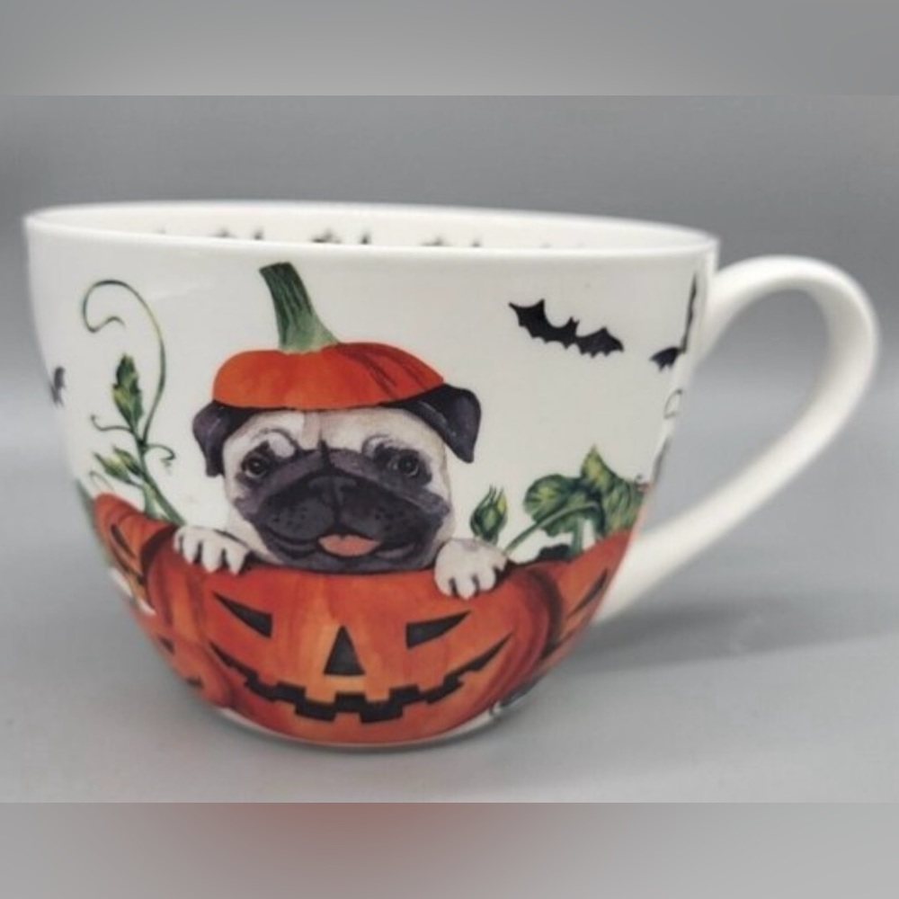 Portobello By Design Large Mug Bone China England Pumpkin Pug